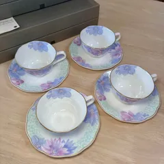 【特価品】NIKKO ファインボーンチャイナ カップ&ソーサー 4客セット