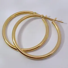 18金 K18 大振りフープピアス 1.68ｇ  Z127