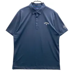 サイズ：3L CALLAWAY キャロウェイ  半袖ポロシャツ ボタンダウン  ネイビー系 [240101623587] ゴルフウェア メンズ ストスト