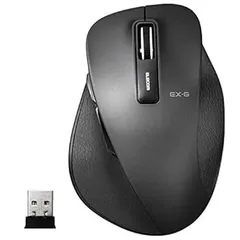 エレコム マウス ワイヤレス レシーバー Mサイズ 5ボタン 戻る・進むボタン搭載 BlueLED 握りの極み ブラック M-XGM10DBBK