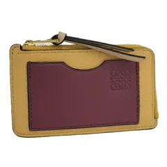 LOEWE アナグラム コインケース レザー イエロー ボルドー