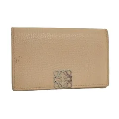 LOEWE カードホルダー カードケース アナグラム レザー ベージュ