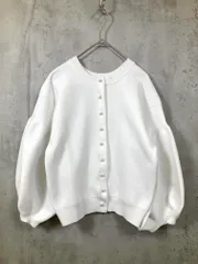 La boutique BonBon ラブティックボンボン 前後2WAY パールぽわんとスリーブニット カーディガン sizeF/白 ■■レディース