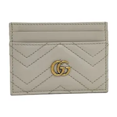GUCCI カードケース GGマーモント レザー グレー 443127