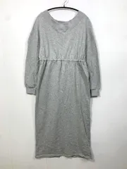 美品 callautia カラウティア 定価8759円 ドロストボートネックスウェット ワンピース sizeL/グレー ■■レディース
