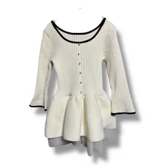 Rirandture リランドチュール 2wayレイヤード ペプラムヘムプルオーバー ルミネ新宿店限定 ニット 定価15400円 長袖 チュール レディース サイズ2 アイボリー 春 ゴーゴー古着マルイ北千住店 4 No.K 1548