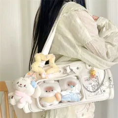 痛バッグ 痛バ ショルダー トート 推し活バッグ トートバッグ ショルダーバッグ ハンドバッグ 2WAY A4対応　痛バック いたばっく いたば 推し活 グッズ ぬいぐるみ 鞄 黒 白 ピンク 水色 星柄 人気 おしゃれ かわいい