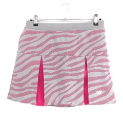 【美品】ニューバランスゴルフ スカート グレー×ピンク 総柄 ウエストロゴ レディース 2(L) ゴルフウェア New Balance