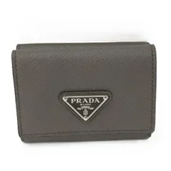 PRADA 三つ折り財布 サフィアーノレザー グレージュ 2MH042