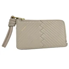 LOEWE 財布 フラグメントケース ロゴ レザー ベージュ