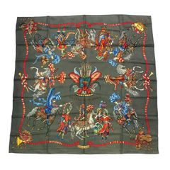 極美品 HERMES エルメス エルメス スカーフ カレ90 シルク LES FETES