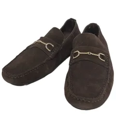 GUCCI ドライビング シューズ ホースビット メンズ スエード ブラウン 表記サイズ 8