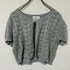 KUMIKYOKU 半袖カーディガン グレー 2 透け感 ナチュラル 羽織り