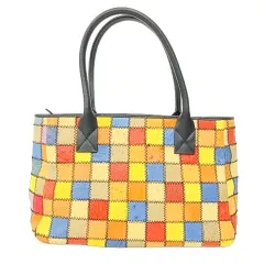 オーストリッチレザー パッチワーク トート ハンドバッグ マルチカラー /MKS A0218