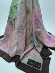 【used品】pierre cardin レディーススカーフ シルク100% MADE IN FRANCE