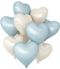 風船 バルーン ハート型 10個セット アルミ風船 アソート 18インチ 飾り付け バレンタイン 告白 プロポーズ 誕生日会 結婚式 パーティー 店舗装飾 フイルム 2色 ベビーブルー クリーム
