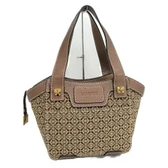 LOEWE アナグラム ハンドバック レザー キャンバス ブラウン