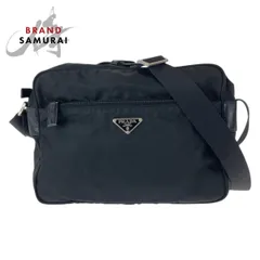美品 PRADA プラダ テスート 三角ロゴプレート ブラック 黒 シルバー金具  ナイロン ショルダーバック メッセンジャーバッグ 600594【中古】