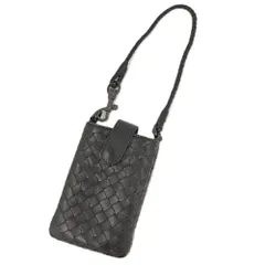 BOTTEGA VENETA ミニポーチ スマホケース イントレチャート レザー ダークブラウン 172765
