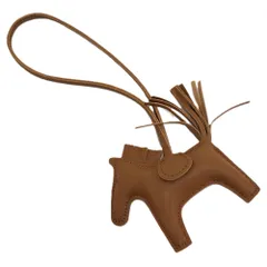 HERMES バッグチャーム ロデオPM レザー ブラウン B刻印