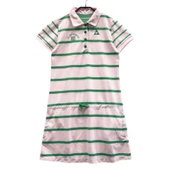 サイズ：L LE COQ GOLF ルコックゴルフ  半袖ワンピース ボーダー柄 ピンク系 [240101565529] ゴルフウェア レディース ストスト