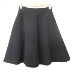 マルティニーク martinique フレア ひざ丈 スカート 1 黒 ブラック ■TC