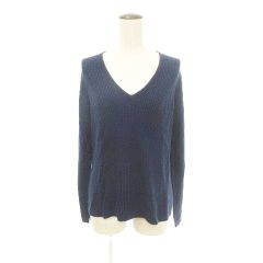 theory luxeセオリーリュクス ウール Vネック ニット 38 ネイビー