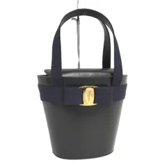 Salvatore Ferragamo ヴァラ ハンドバッグ レザー ネイビー