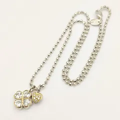 【美品】Folli Follie　フォリフォリ　クローバーハートネックレス　SILVER　シルバー925　K18　750　13.5g