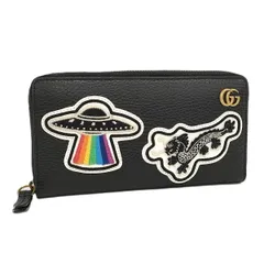 GUCCI ラウンドファスナー長財布 GGマーモント UFO レザー ブラック 474584