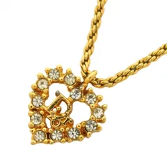 クリスチャン・ディオール(Christian Dior) クリスチャンディオール ネックレス ディオール ハートモチーフ GPメッキ ラインストーン ゴールドレディース