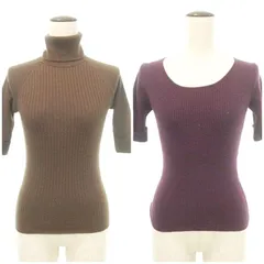 アー・ヴェ･ヴェ ミッシェルクラン a.v.v ウール ニット 2点セット 38 Mサイズ 茶 ブラウン 紫 パープル