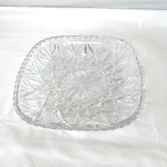 HOYAクリスタルカットガラス　正方形皿