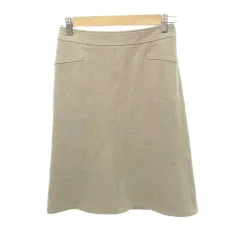 23区 オンワード樫山 ウール ひざ丈 スカート 無地 厚手 36 Sサイズ グレージュ