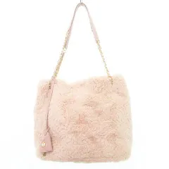 サマンサタバサ Samantha Thavasa ファー トートバッグ 鞄 カバン チャーム付き ピンク