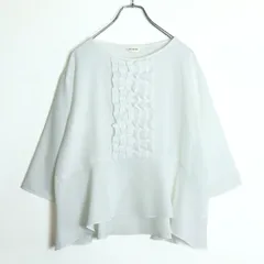 インゲボルグ★上品な雰囲気♪ フリル七分袖ブラウス サイズ3(9号) 白系 z18117