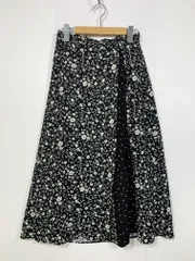 MISCH MASCH ミッシュマッシュ サイド切り替え 花柄 スカート sizeM/黒 ■■レディース