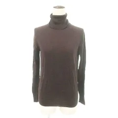ユニクロ UNIQLO ウール タートルネック ニット セーター Mサイズ 茶 ブラウン ■GY99