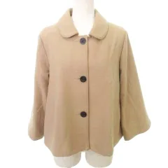 ニーム NIMES コート 無地 シングル 丸襟 厚手 フリーサイズ ベージュ ■TC