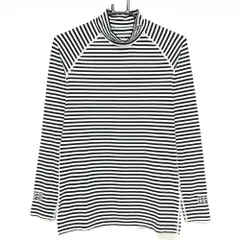 【美品】パーリーゲイツ ハイネックインナーシャツ ネイビー×白 ボーダー メンズ 3(S) ゴルフウェア PEARLY GATES