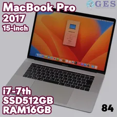 MacBook Pro 2017 A1707 EMC3162 Intel Core i7-7820HQ 2.9GHz SSD512GB RAM16GB 15インチ(Retina) Radeon Pro 560 スペースグレイ ACアダプターなし 中古品
