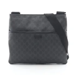 グッチ GUCCI ショルダーバッグ GGスプリーム 162904 ブラック PVCコーティングキャンバス レザー GGスプリーム ショルダーバッグ ユニセックス Used A