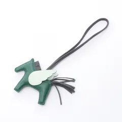 エルメス HERMES チャーム ロデオペガサスPM ヴェールモワイヤン/アルドワーズ/ レザー ロデオペガサスPM ヴェールモワイヤン/アルドワーズ/ヴェールペ レディース