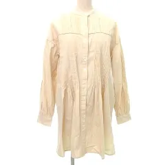 アーバンリサーチ ドアーズ URBAN RESEARCH DOORS ワンピース ミニ 長袖 プリーツ インドコットン ワンサイズ ベージュ A1216