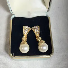 イヤリング　ゴールド　パール風　レディース　セレモニー