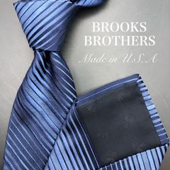 美品】BROOKS BROTHERS ネクタイ ストライプ ネイビー ブルー - メルカリ