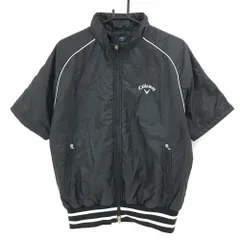 キャロウェイ 半袖中綿ジャケット 黒×白 ロゴ刺しゅう メンズ L ゴルフウェア Callaway