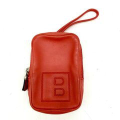 BALLY ラウンド レザー フラップコインケース キーリング ボルドー 