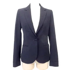 セオリー Theory テーラードジャケット 1B 総裏地 ウール 0 S相当 黒 ブラック 無地 A1028