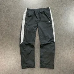00s 2000's archive NIKE Swoosh Tech Pants y2k アーカイブ ナイキ ウィンドブレーカー テック ナイロンパンツ スウッシュ ロゴ刺繍 ブラック メンズ